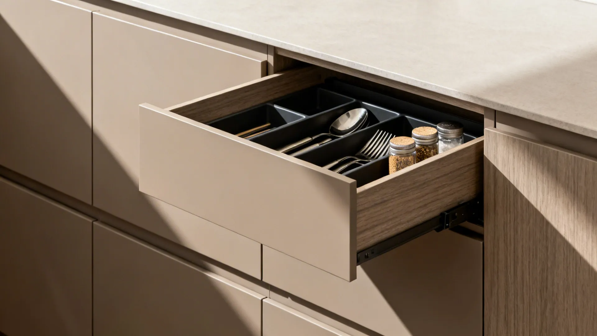 Minimalist storage with concealed hardware