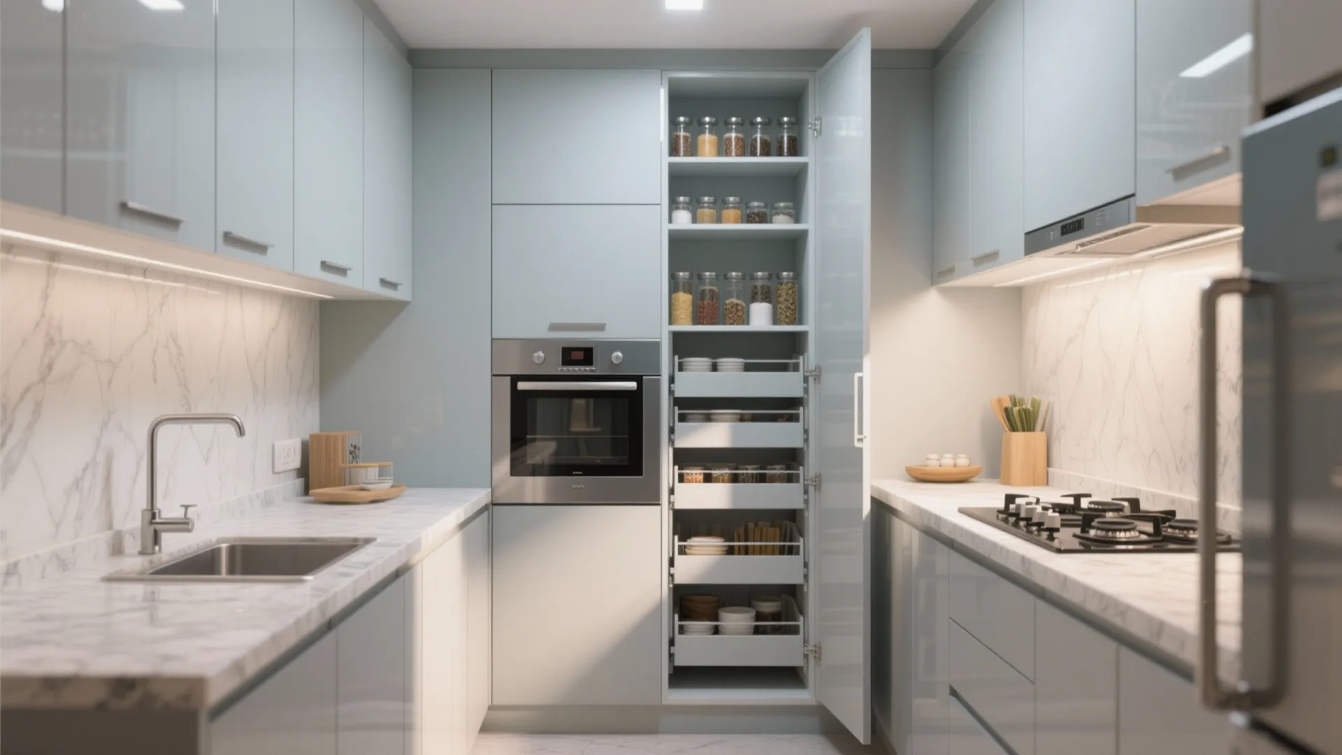 Minimalist storage with concealed systems
