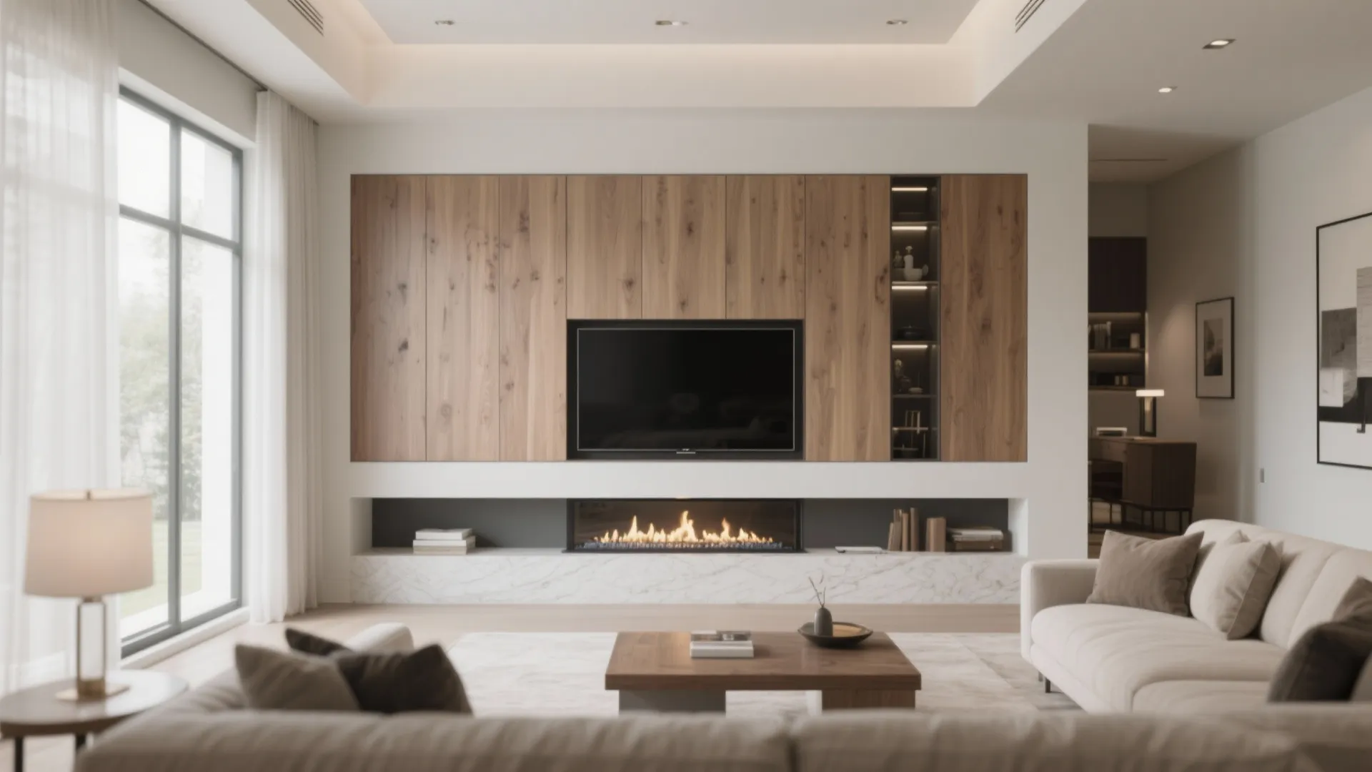 9. Over-Mantel TV Integration