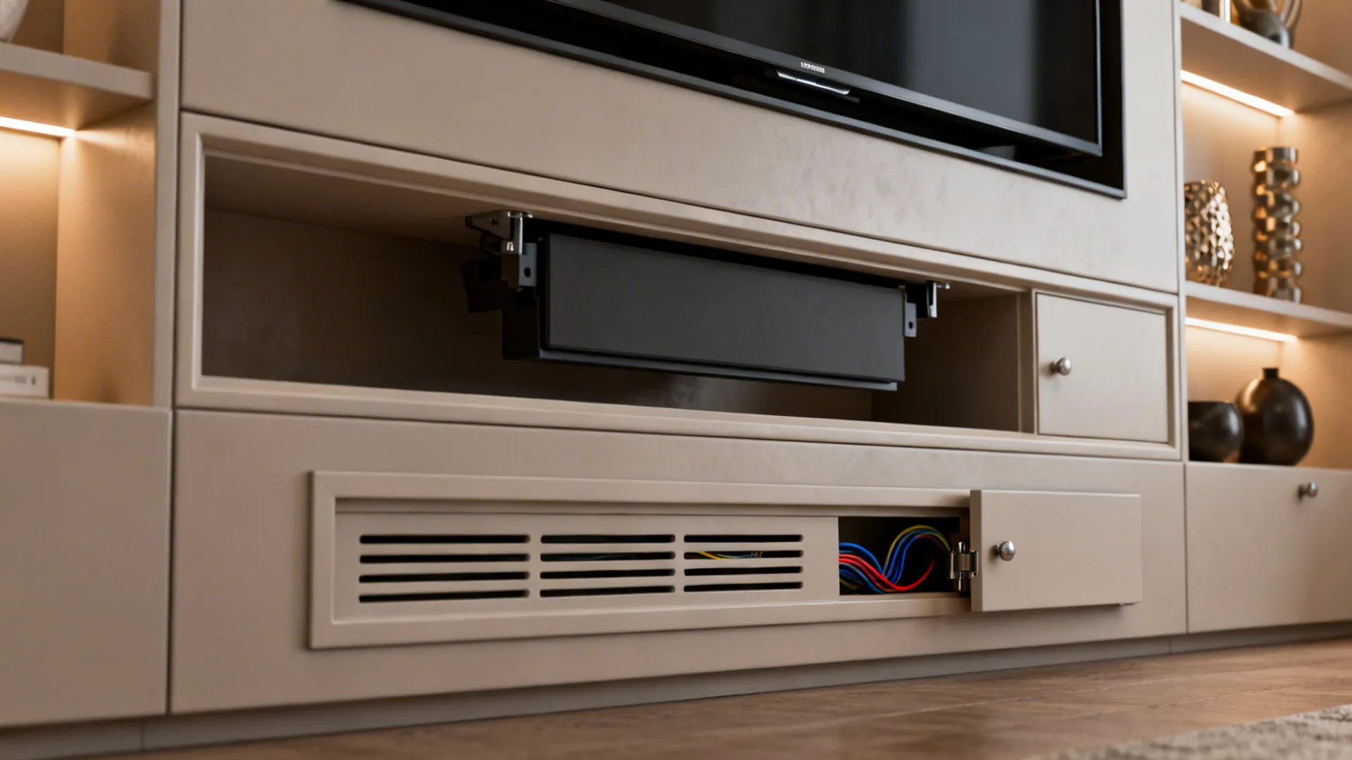 2. Built-in media and concealed TV lift