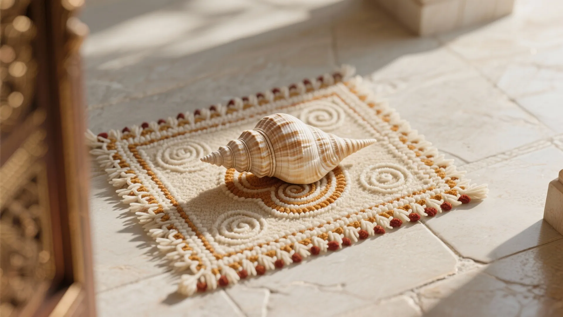 Conch and Swirl Border (Shankha-Inspired)