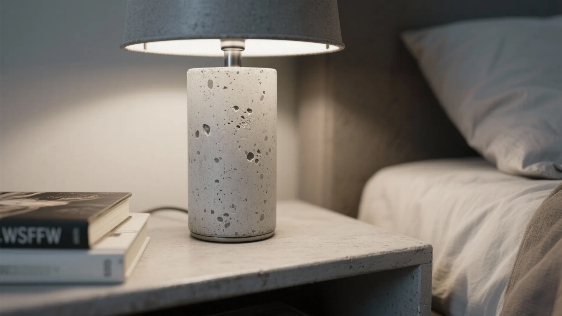 3. Concrete base lamp for tactile grounding