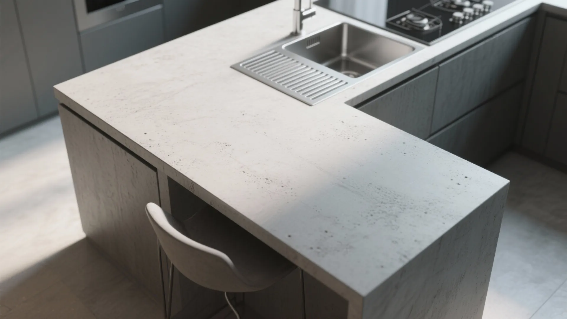 3. Concrete for custom, sculptural edges