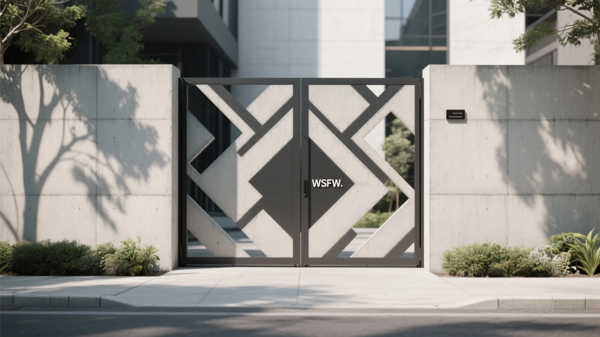 Concrete Walls with Geometric Cutouts