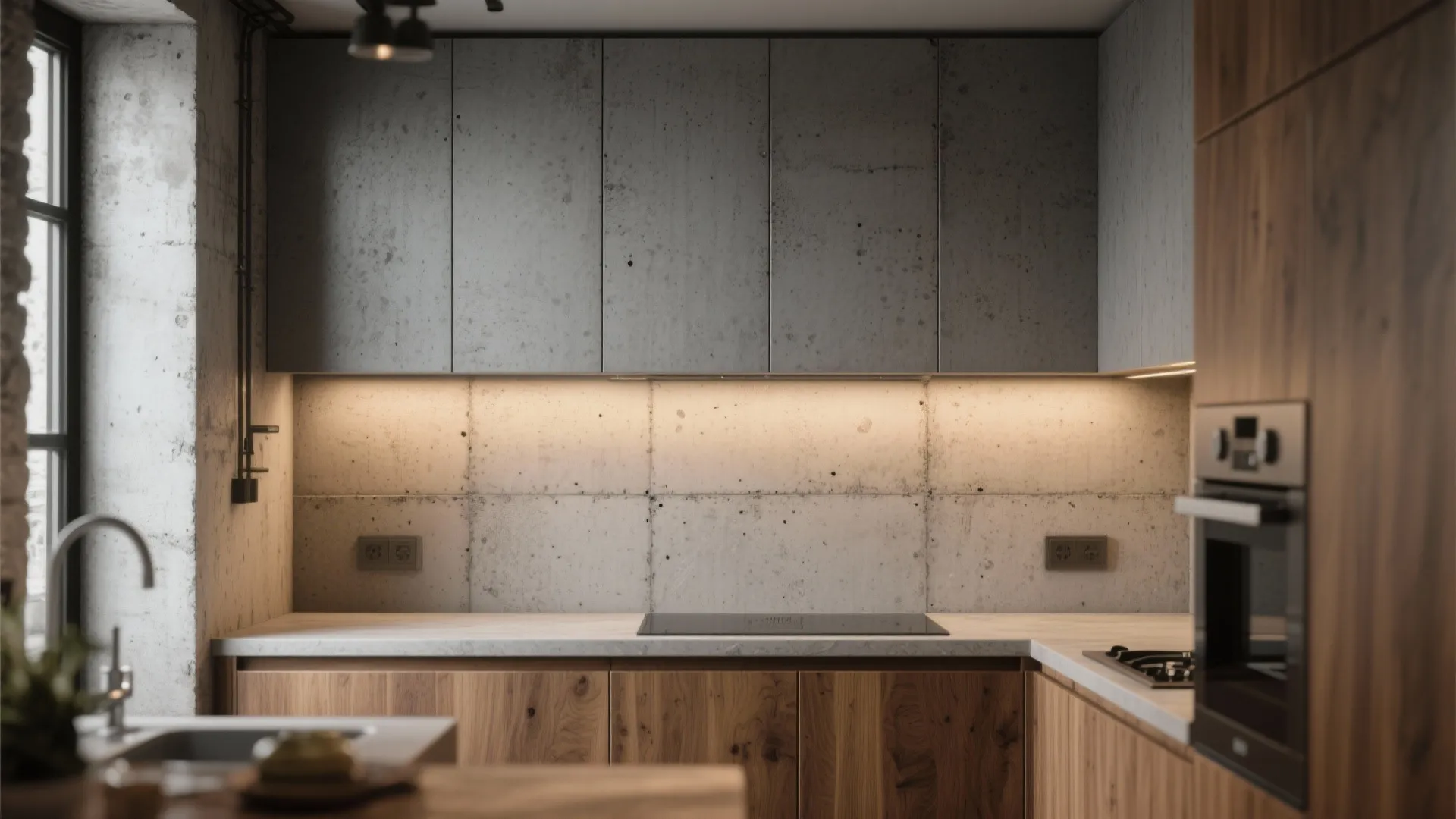 2. Textured concrete-effect panels