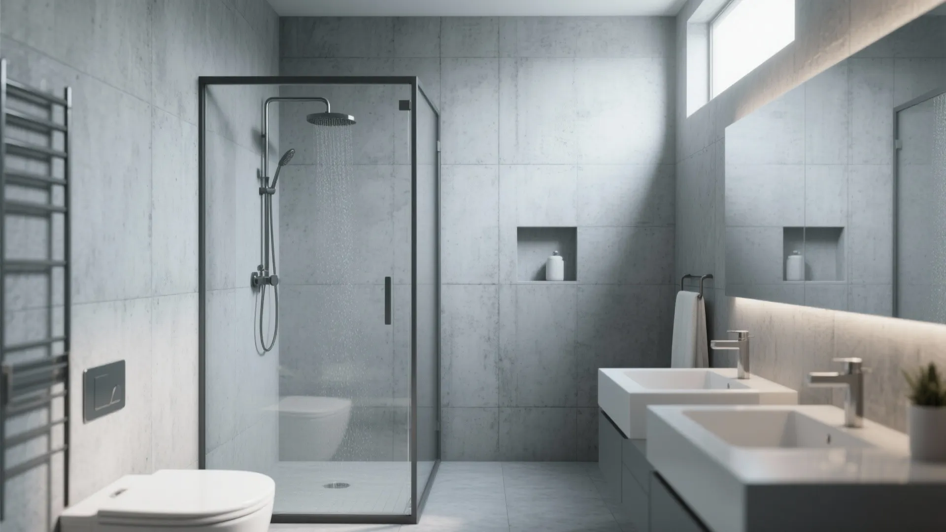 6. Use Concrete-Effect Tiles