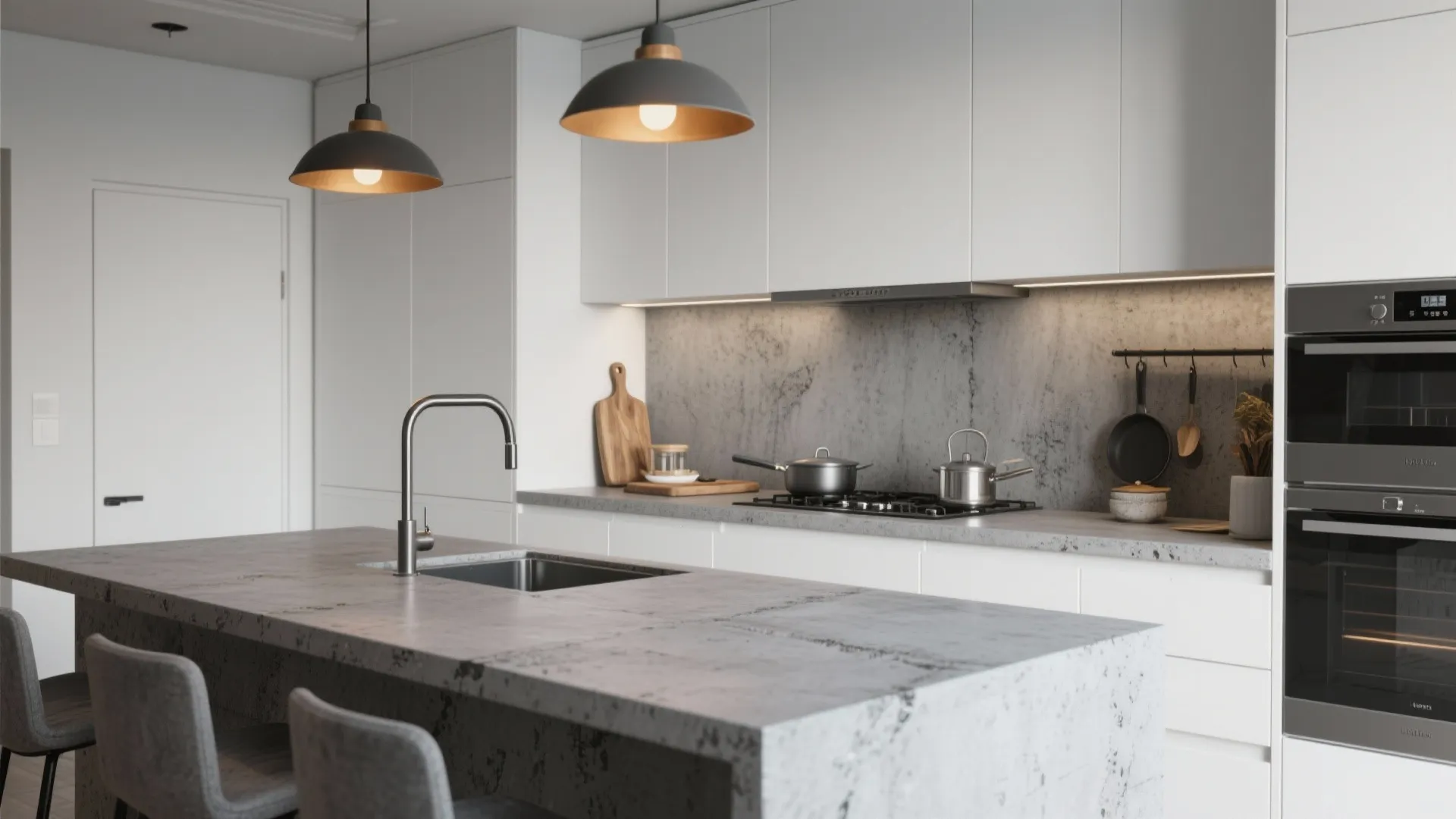 3. Concrete Grey for an Industrial Touch