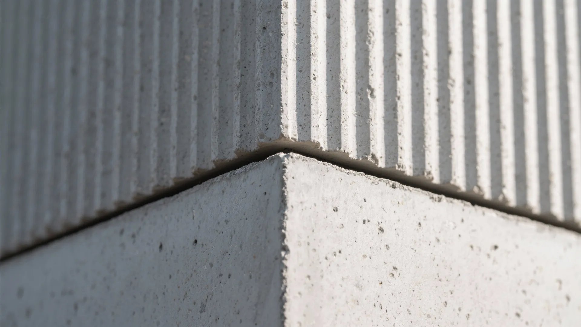 Textured Concrete Columns With Groove Lines