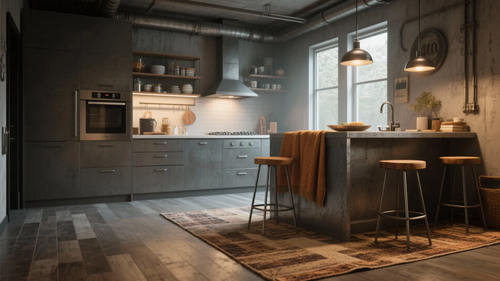 3. Concrete-Effect Laminate — Industrial Chic without the Cold
