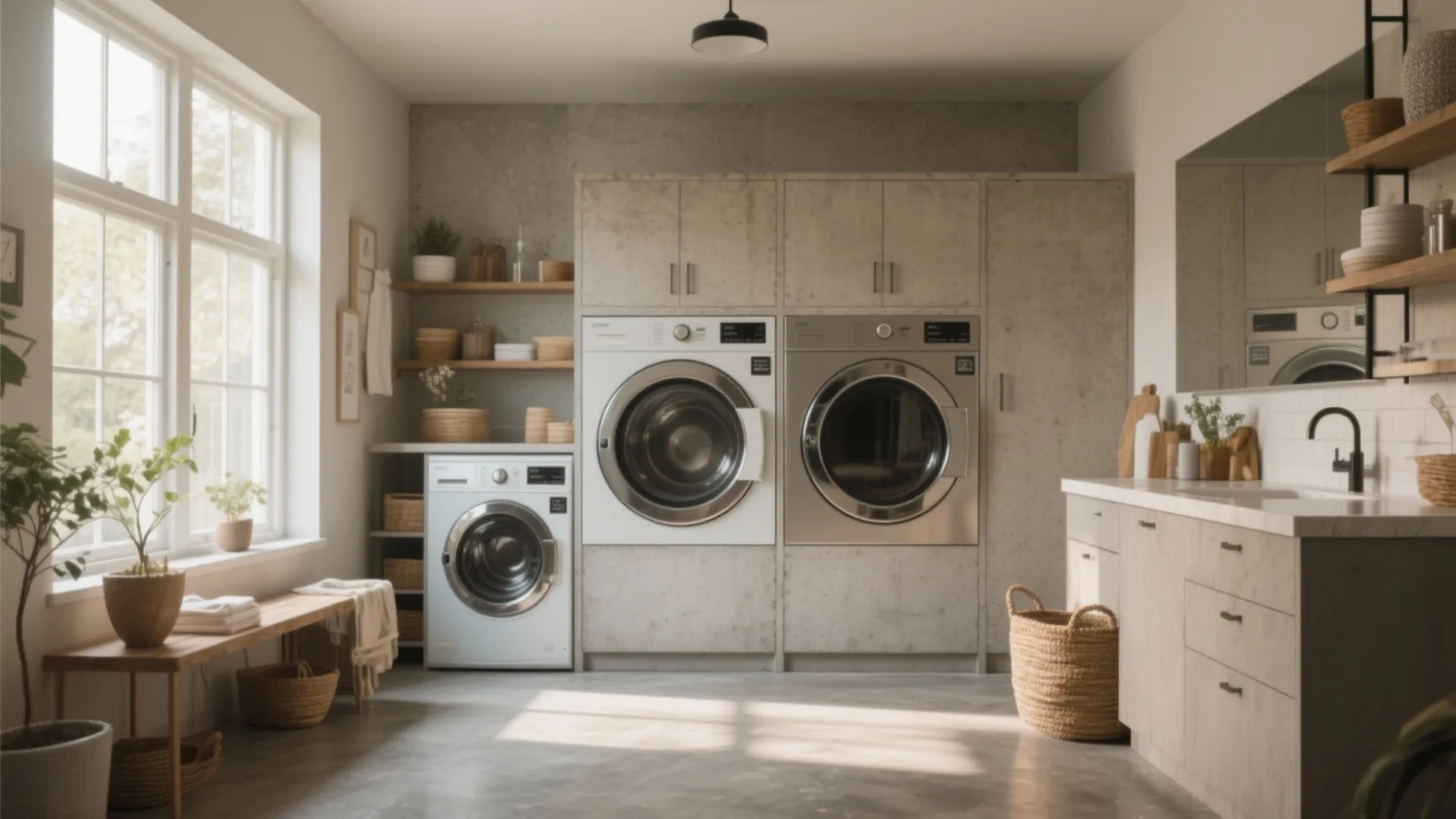 Creative Concrete Floor Laundry Room Ideas: Transform Your Laundry Space with Stylish Concrete Flooring