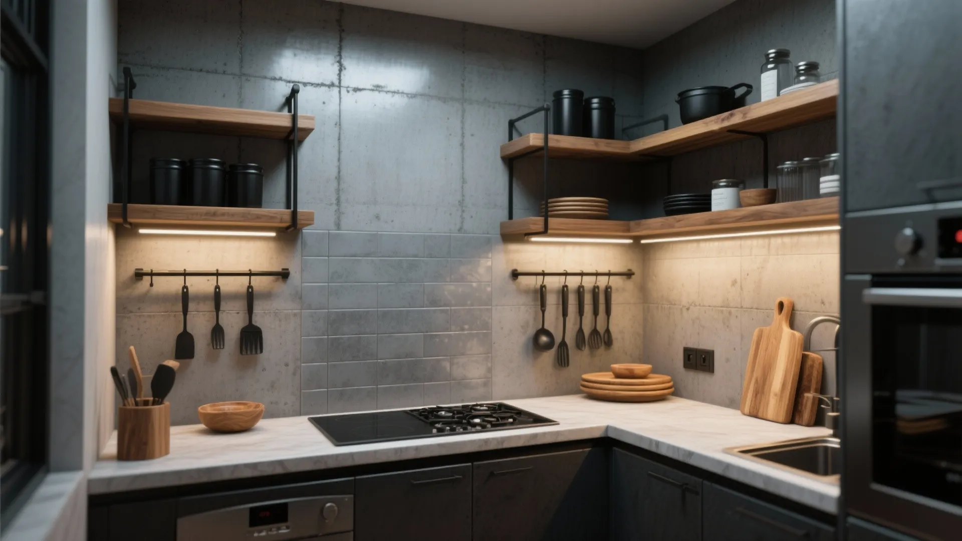 3. Polished Concrete Look for Industrial Chic