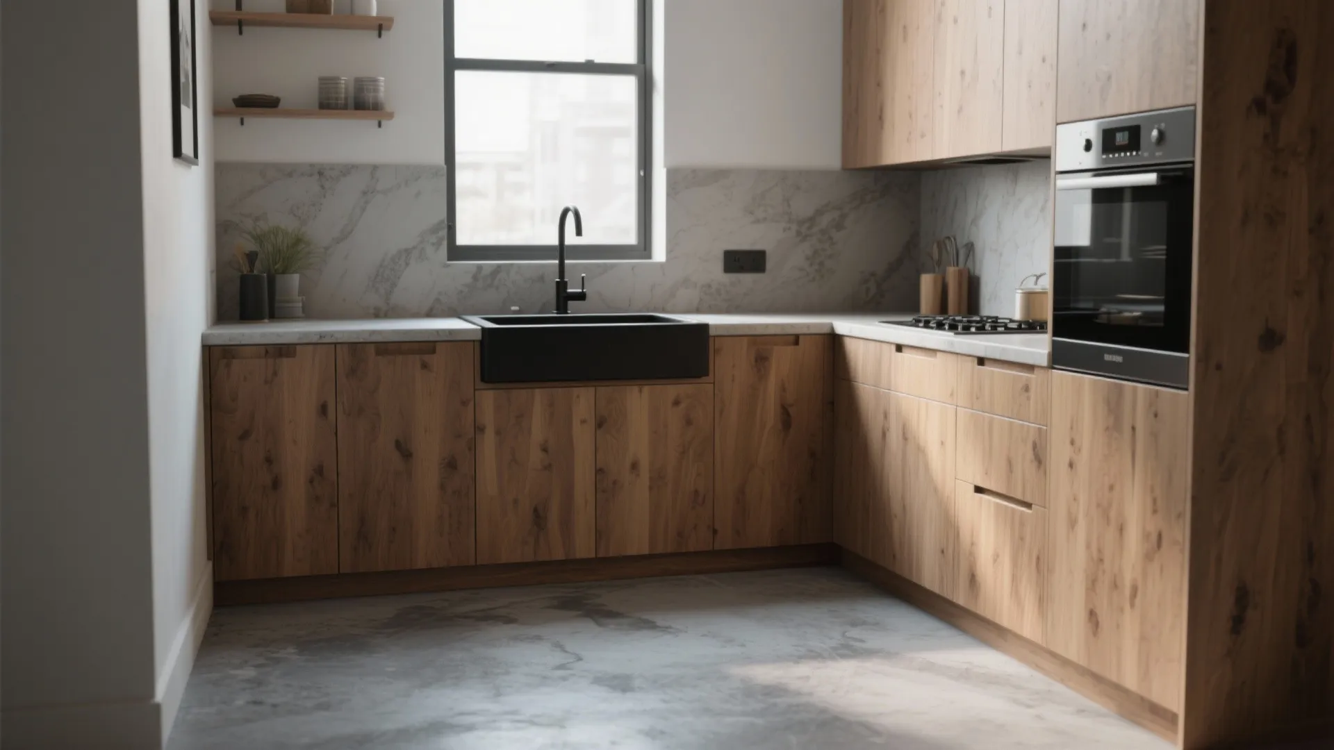 2. Subtle Concrete Look with Paint