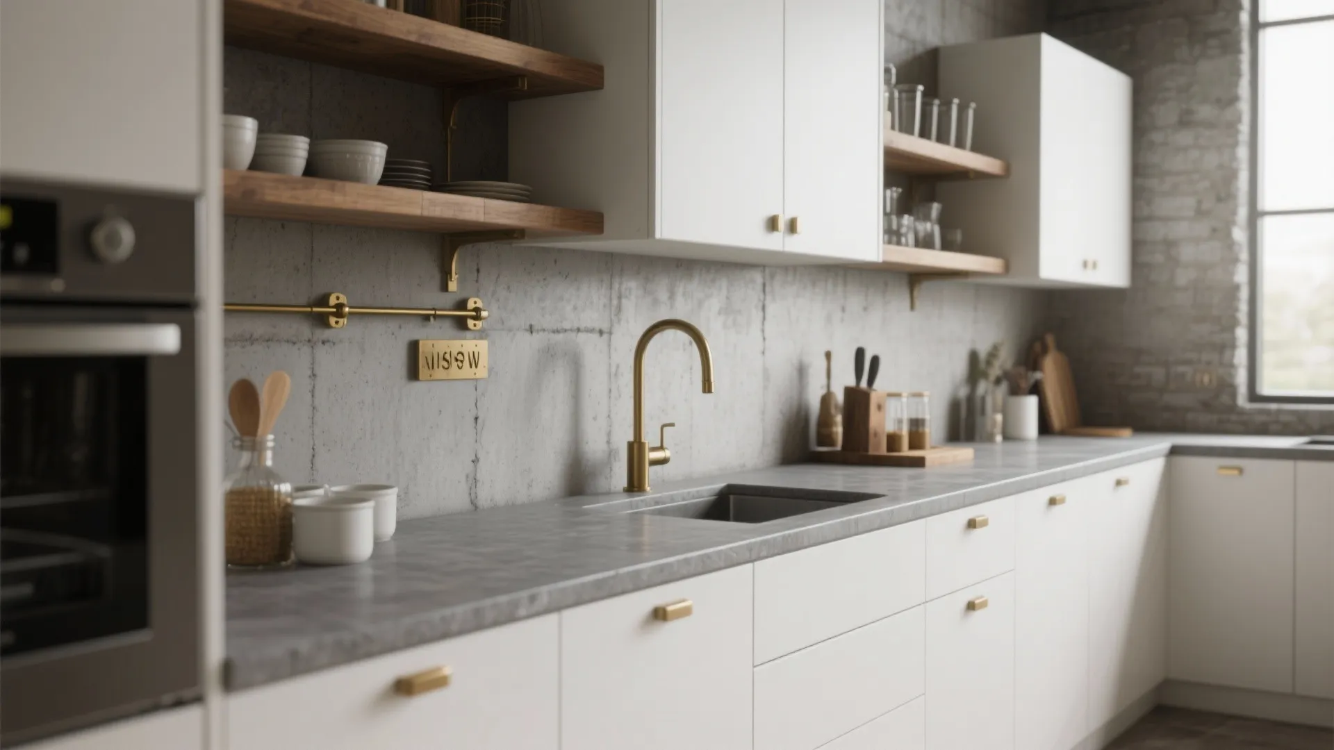 4. Concrete-Look Grey for an Industrial Touch