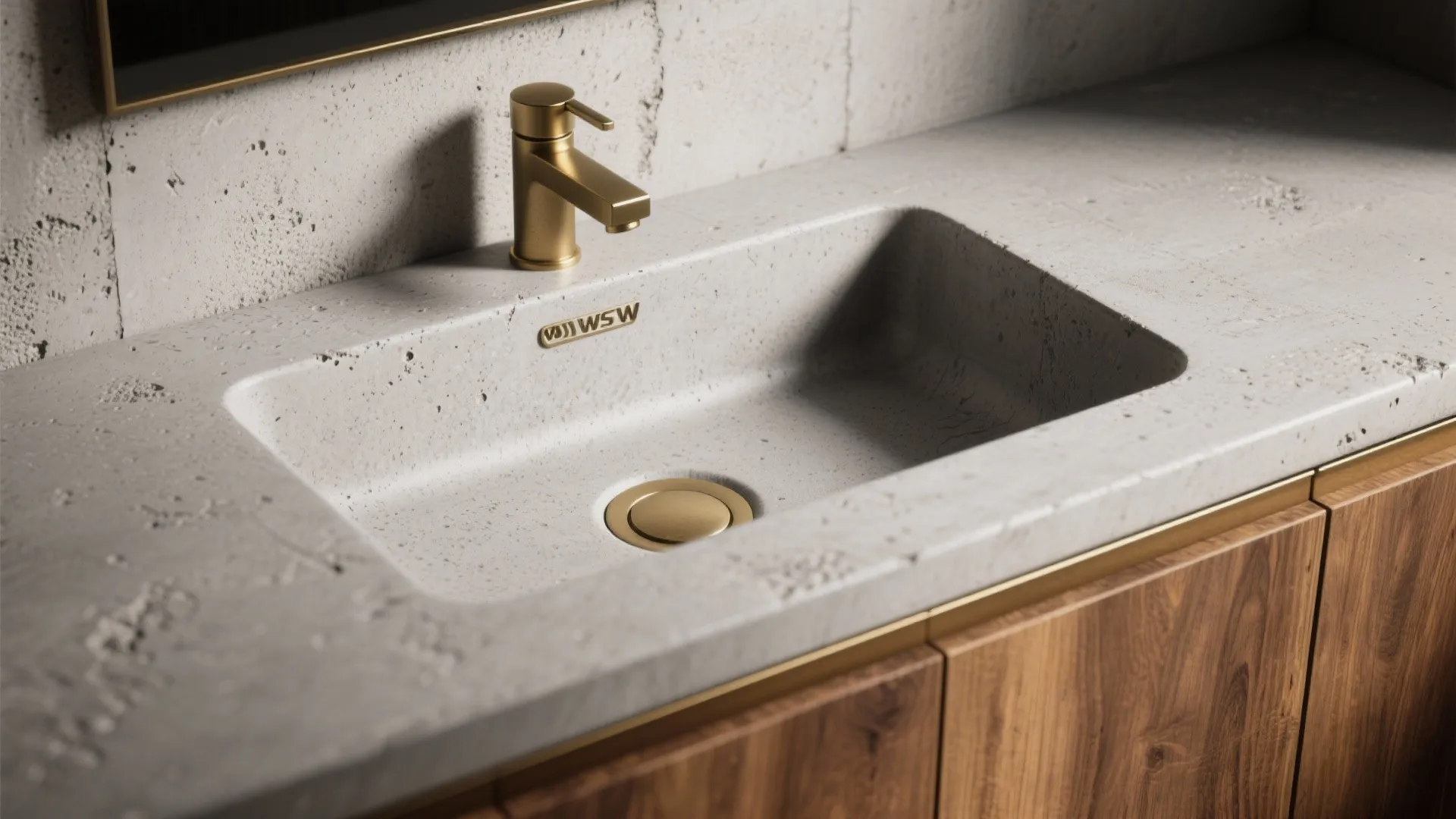4: Concrete-look gray sink for industrial chic