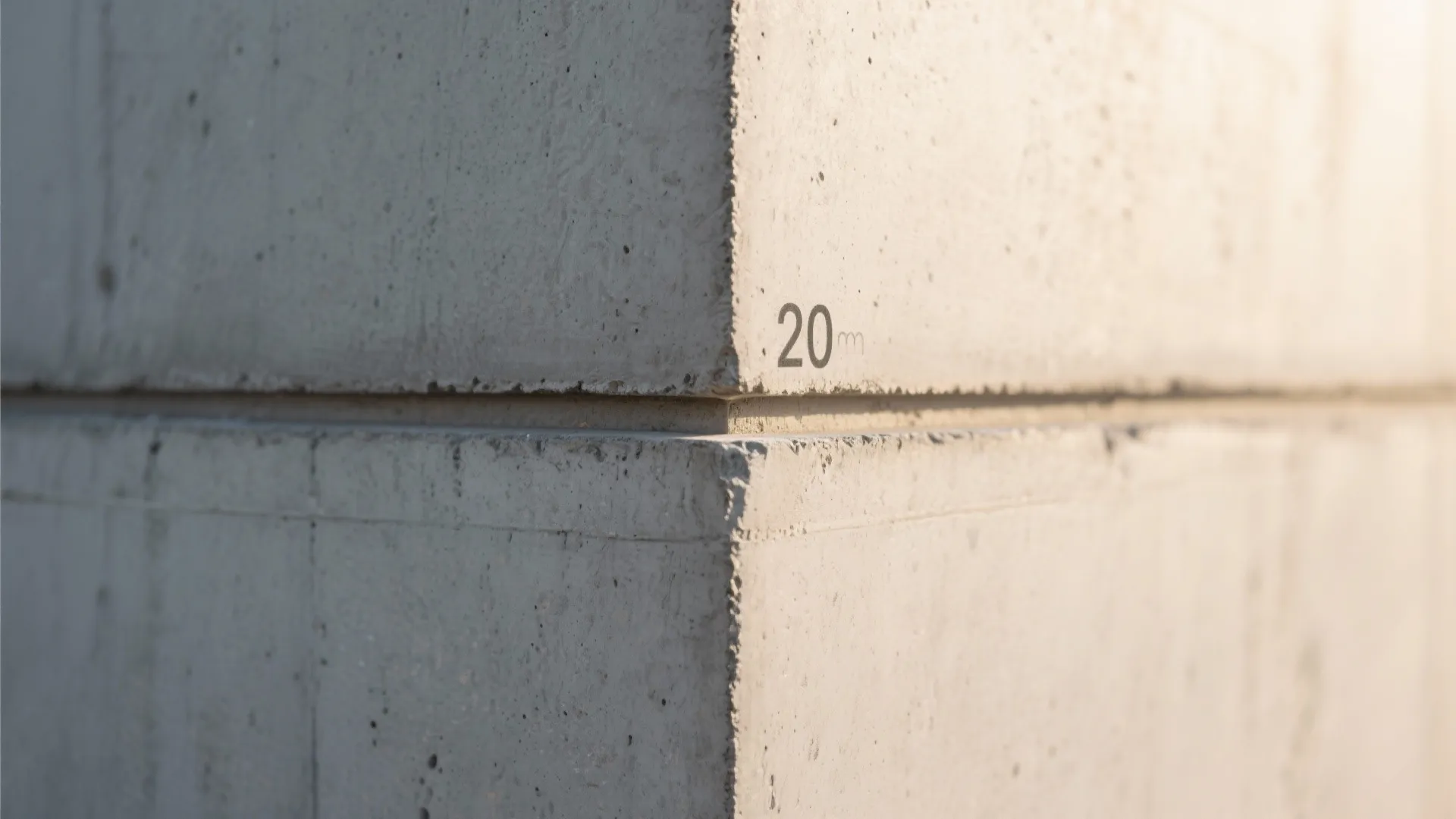 Minimalist Concrete Boundary Wall with Shadow Lines