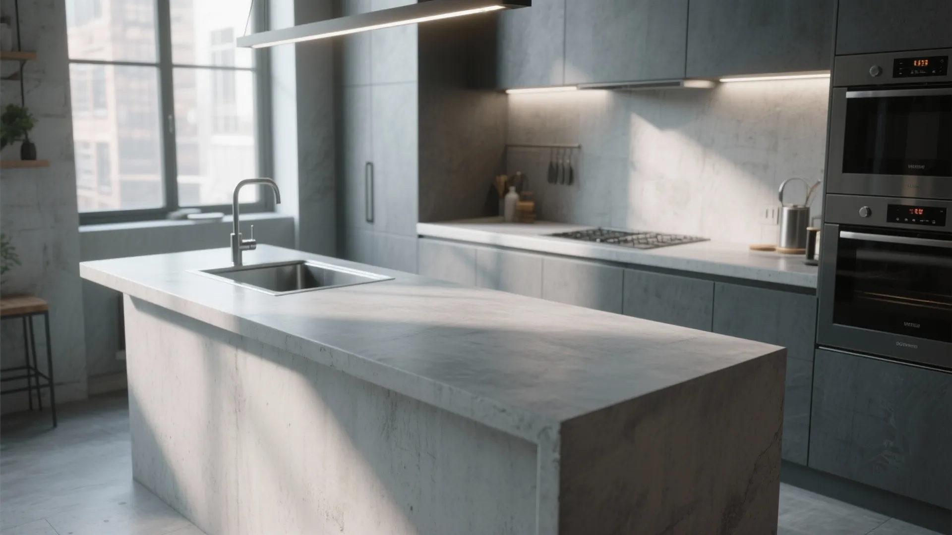 5. Concrete or Microcement for a Modern Look