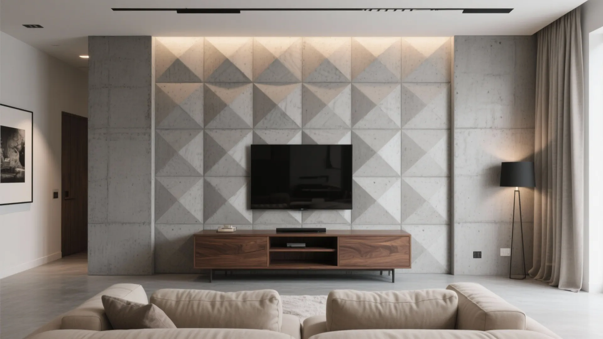 Concrete-Look 3D Tiles for Modern Minimalism
