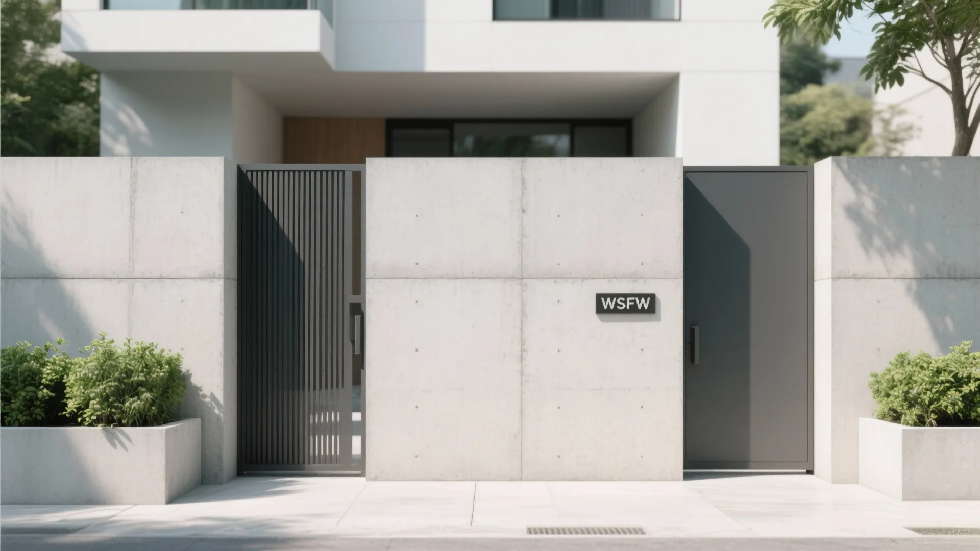 Minimalist Concrete Panel Gate