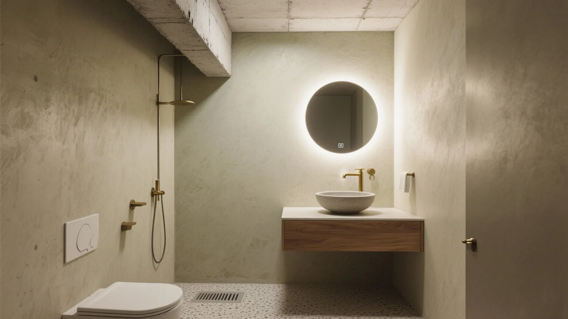 Raw Concrete and Plaster Walls as a Feature