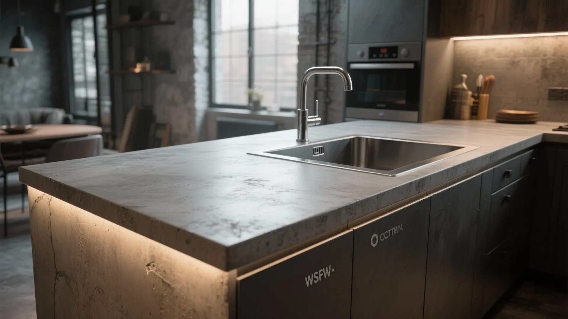 3. Polished concrete or resin — industrial chic for compact spaces