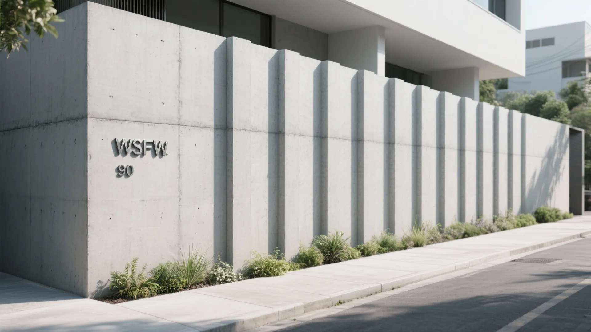 Minimalist Concrete with Shadow Lines