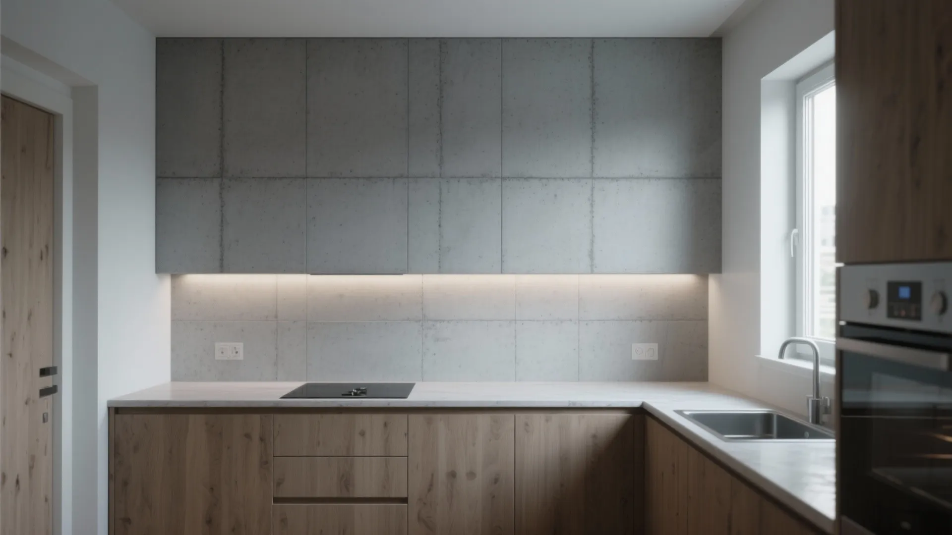 3. Large-format concrete-look slabs