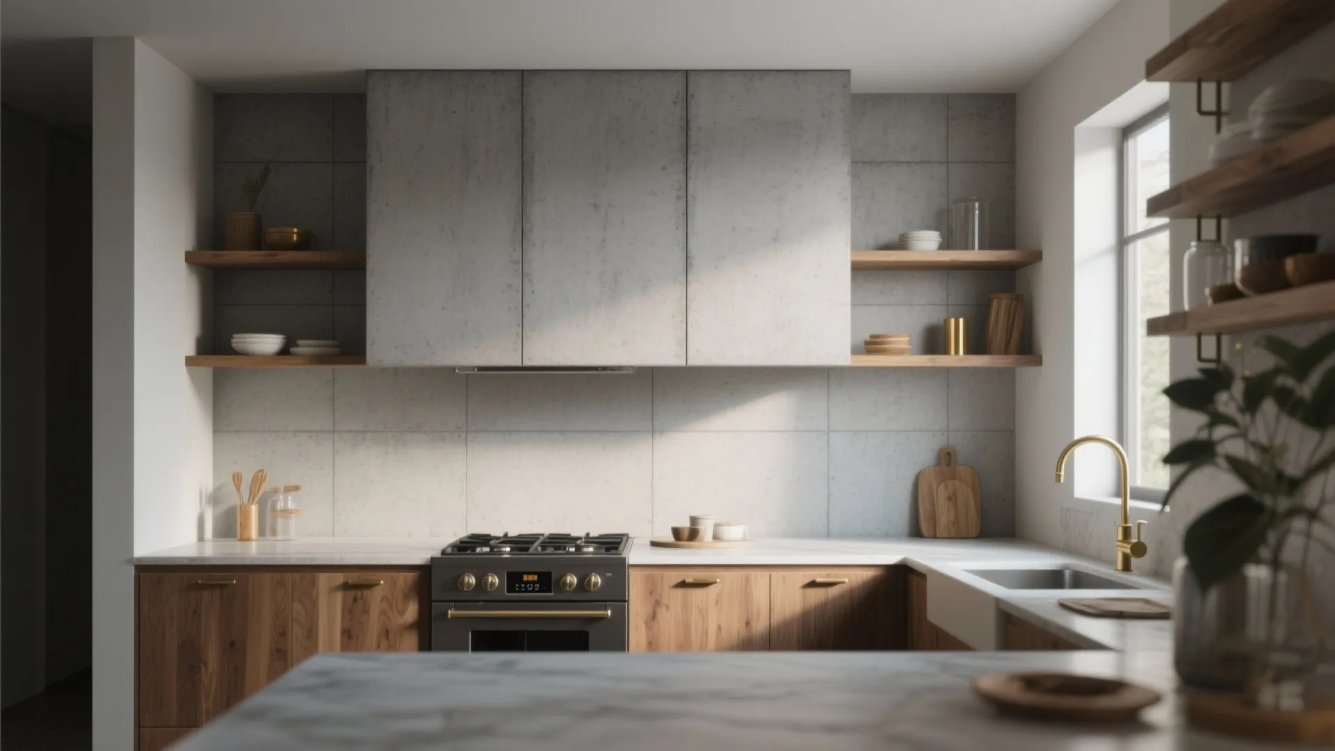 2. Concrete-Effect Slab for Industrial Chic