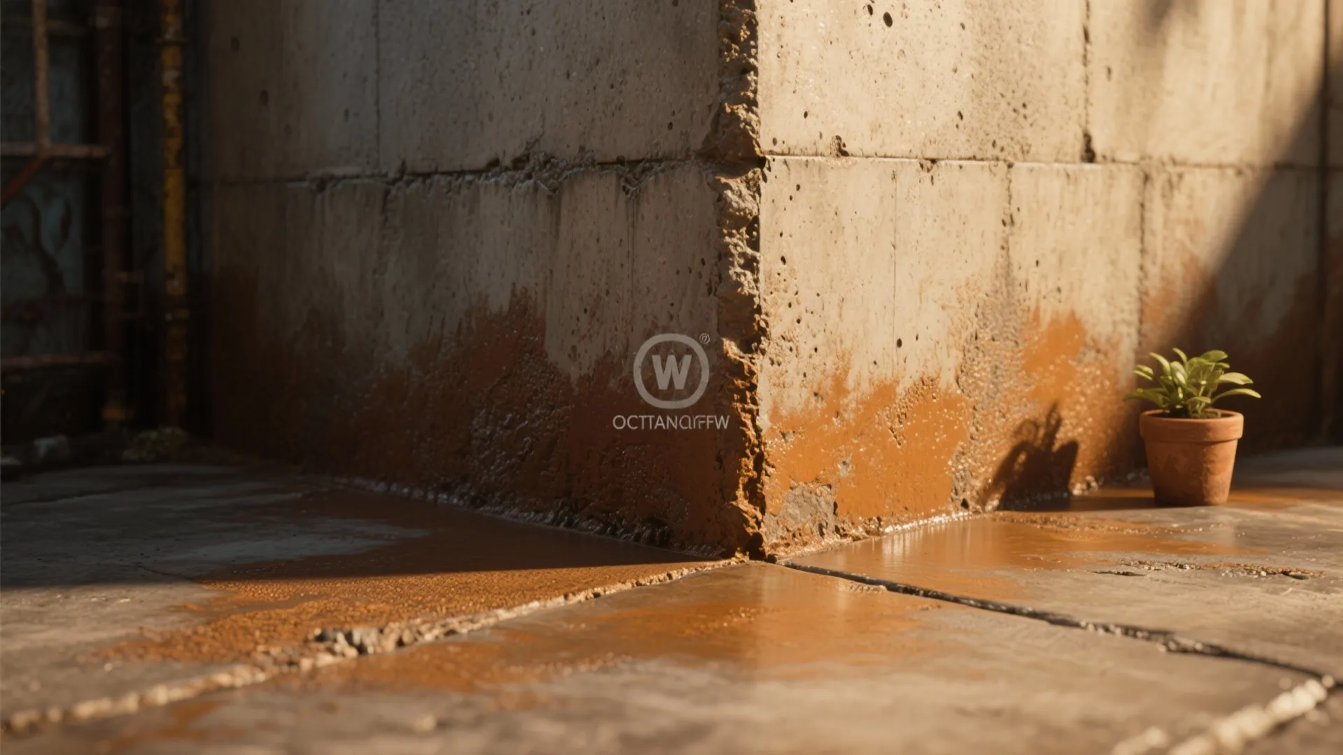 2. Concrete stain for texture and depth