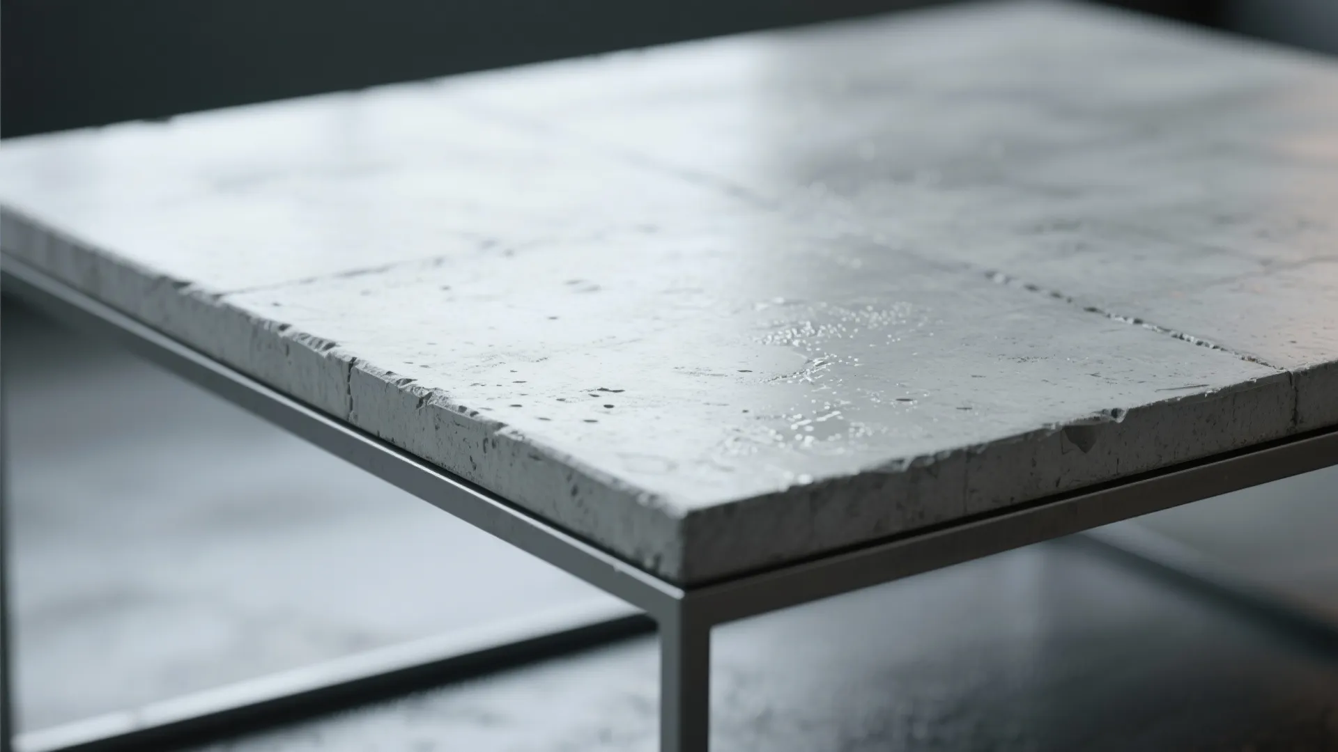 Concrete slab table: modern and weatherproof
