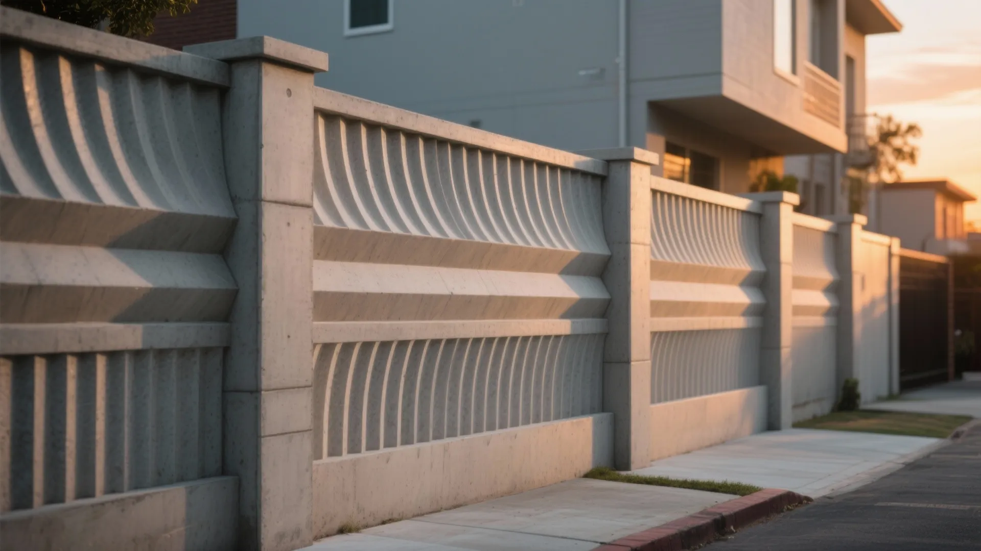 Sculpted Textures and Shadow Lines on Concrete