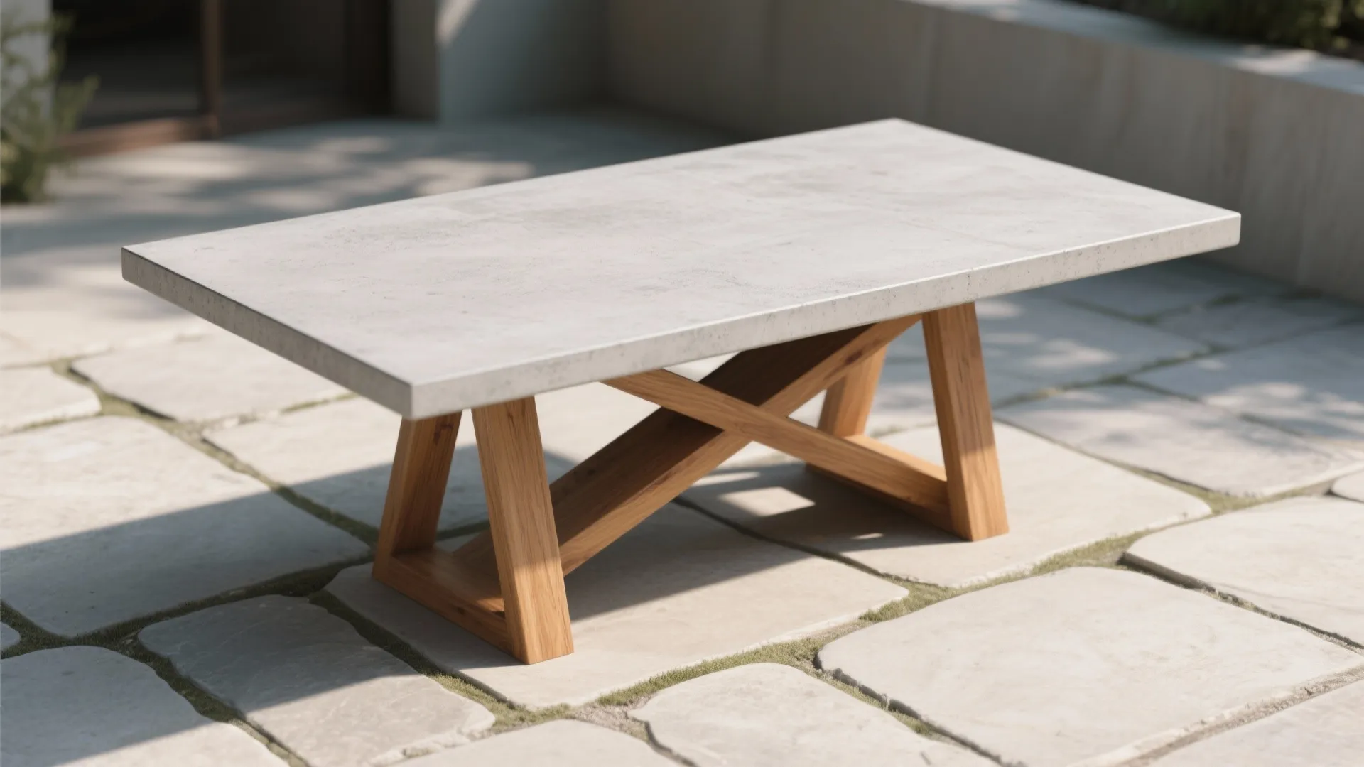 3. Concrete Top with Timber Base