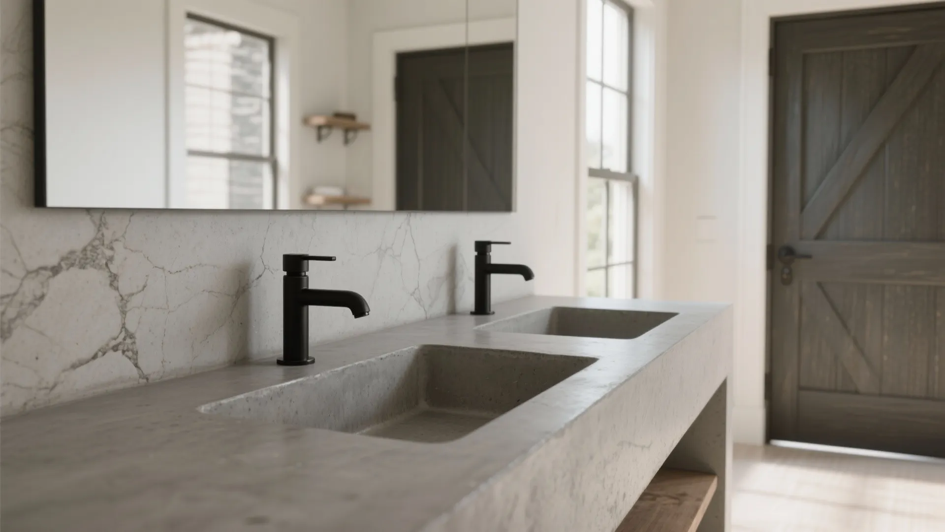 5. Integrated Concrete or Stone Trough Sink