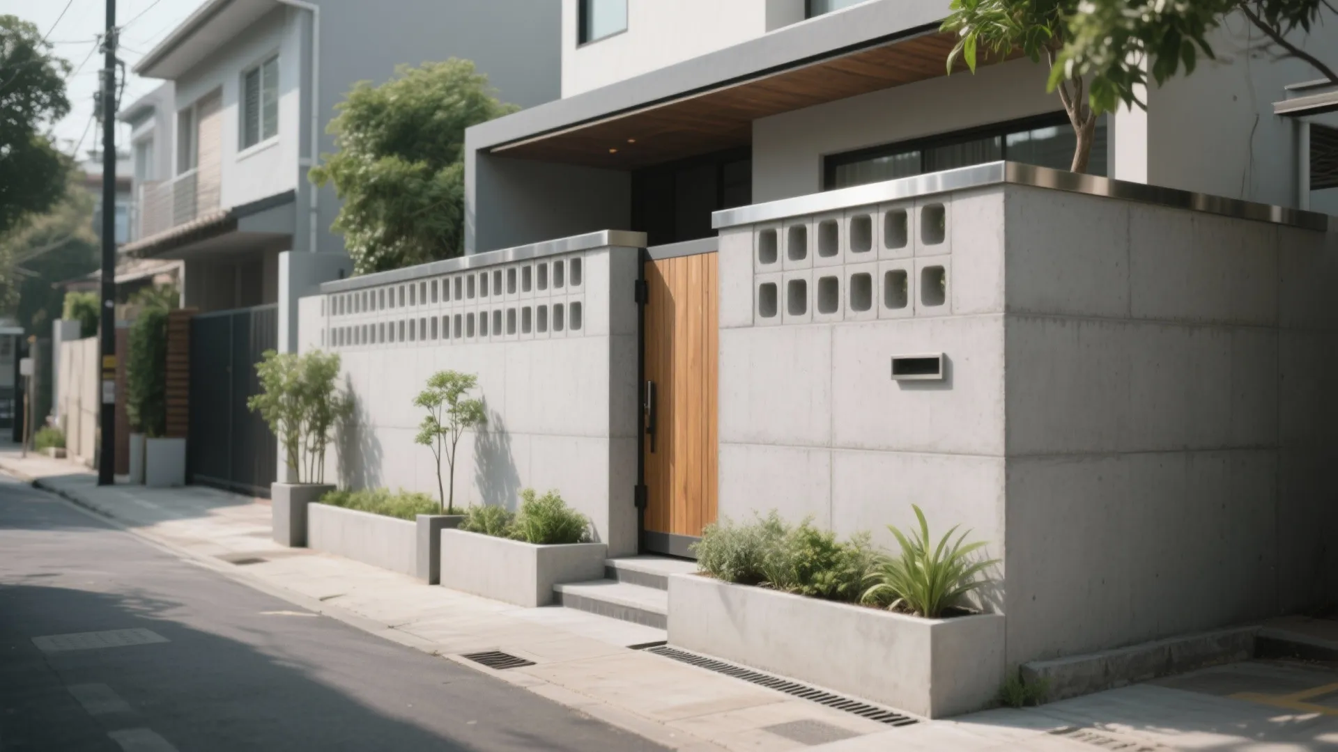 Minimalist Concrete Jali for a Quiet Modern Boundary