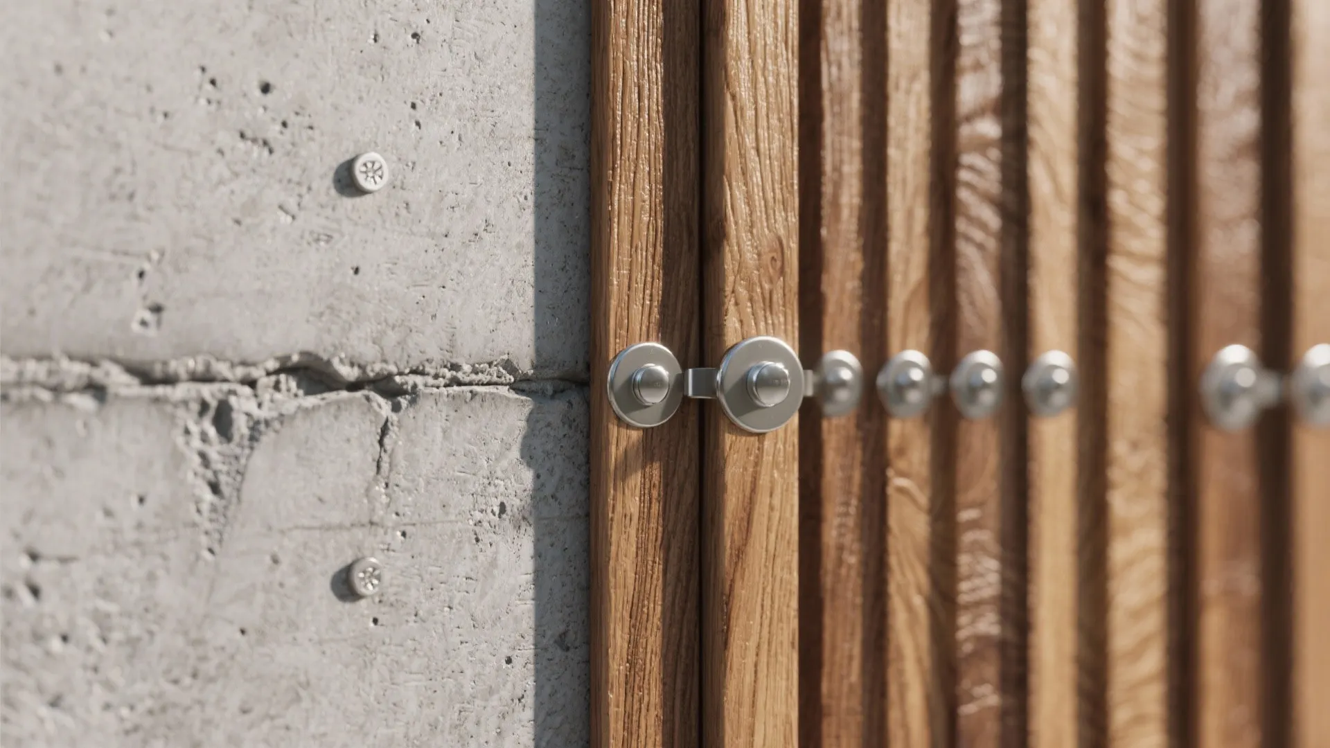 4) Textured Concrete with Warm Wood Accents