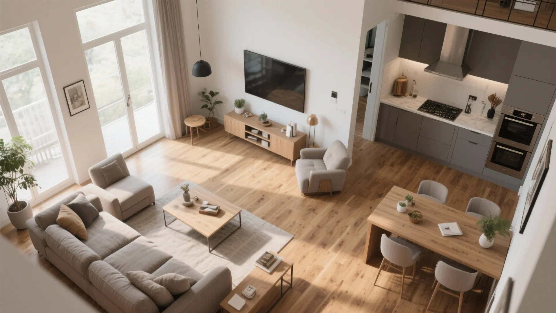 6. Consistent Flooring for Seamless Look