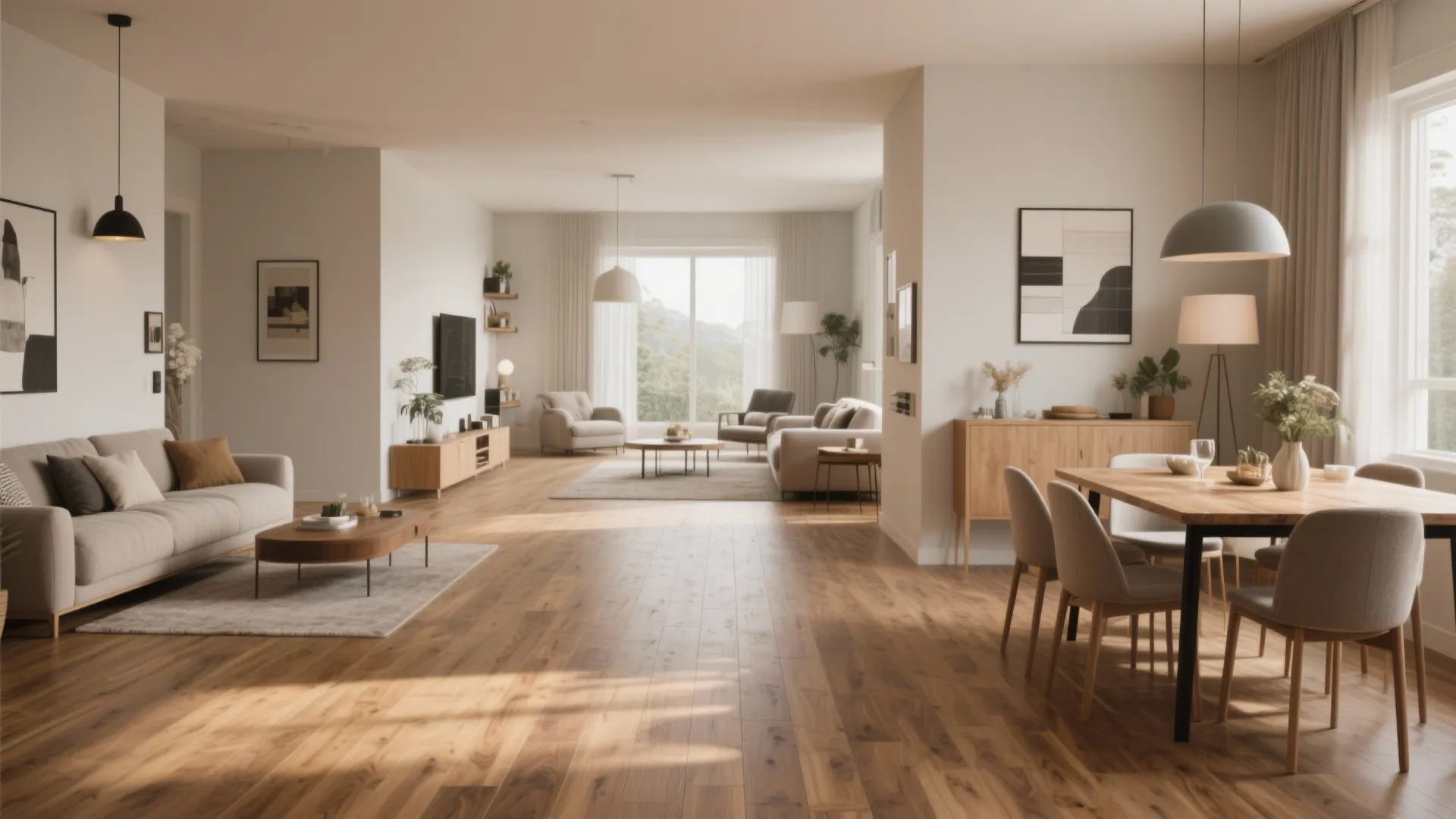 9. Consistent Flooring for Visual Expansion