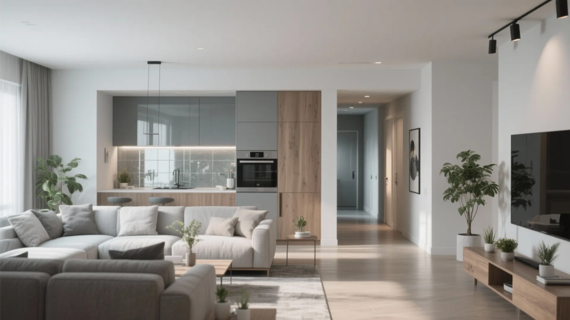 2. Visual flow through consistent palette and reflective finishes