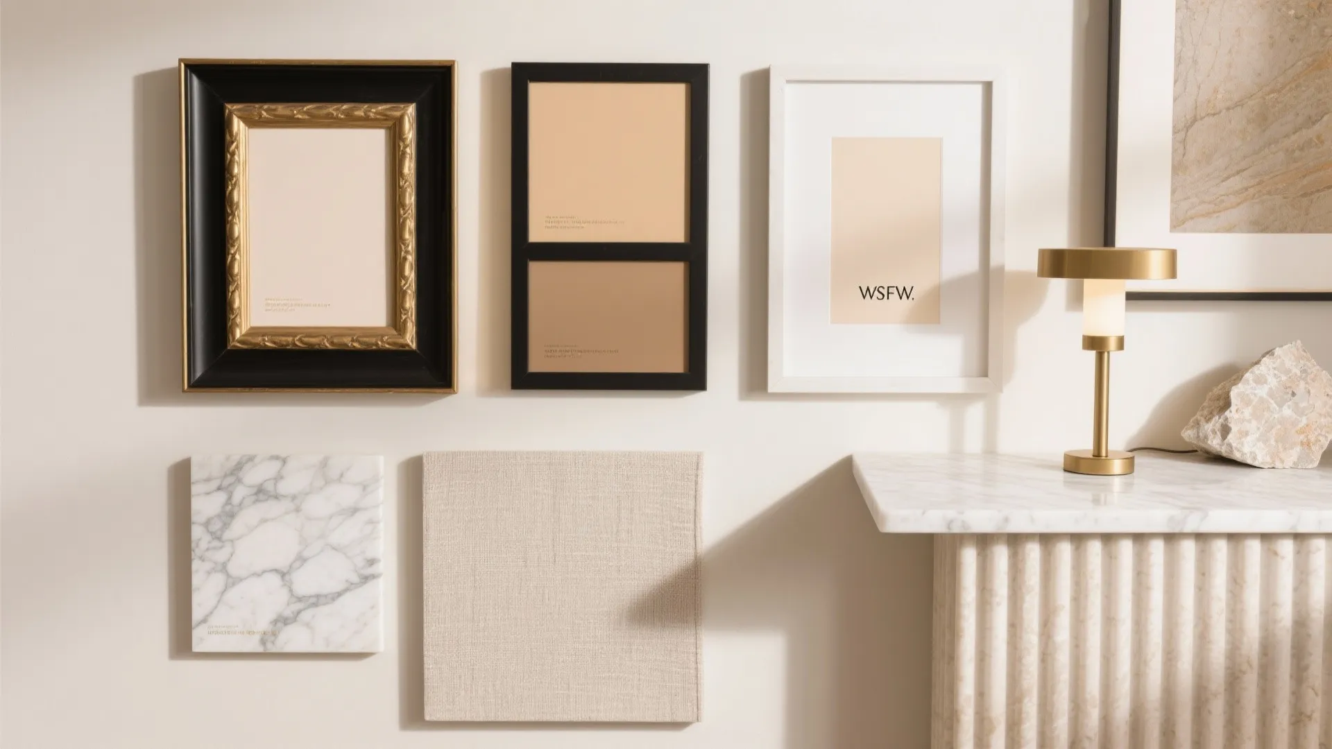 Curated art and console compositions