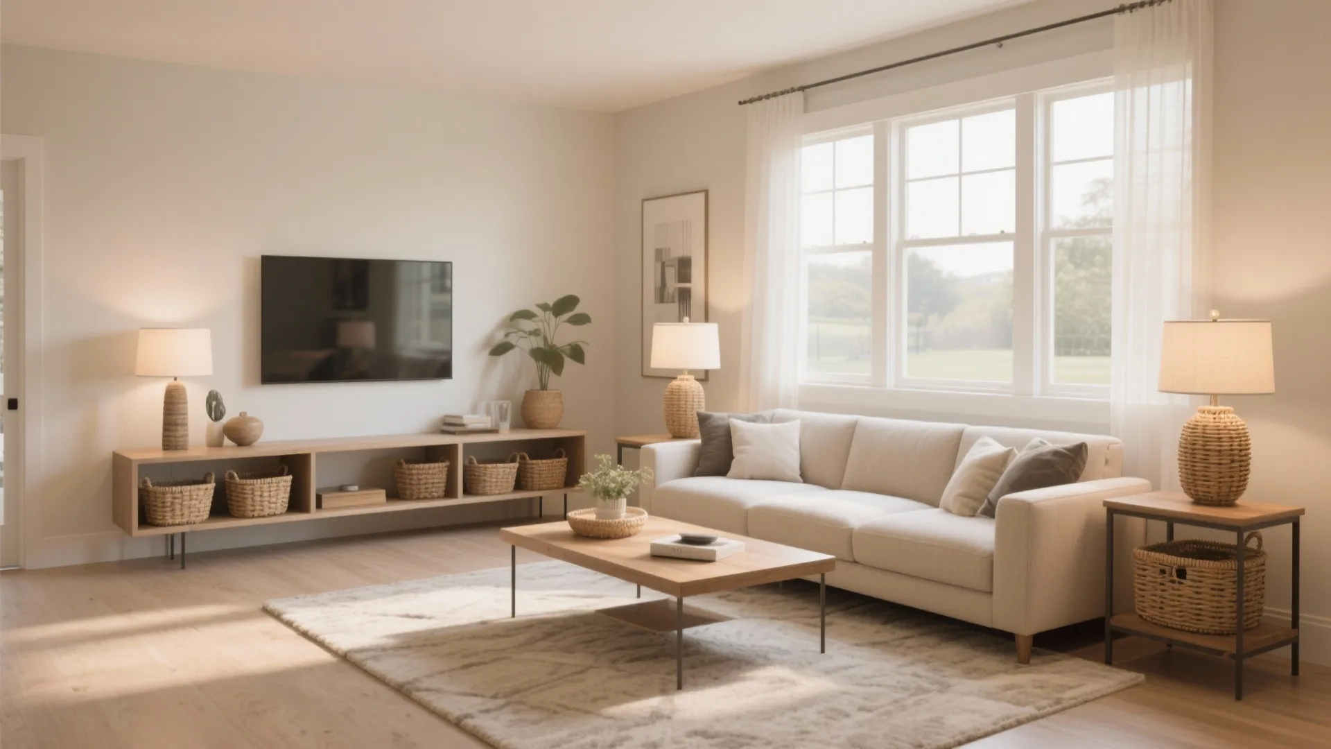 9. Long, Narrow Console Behind Sofa