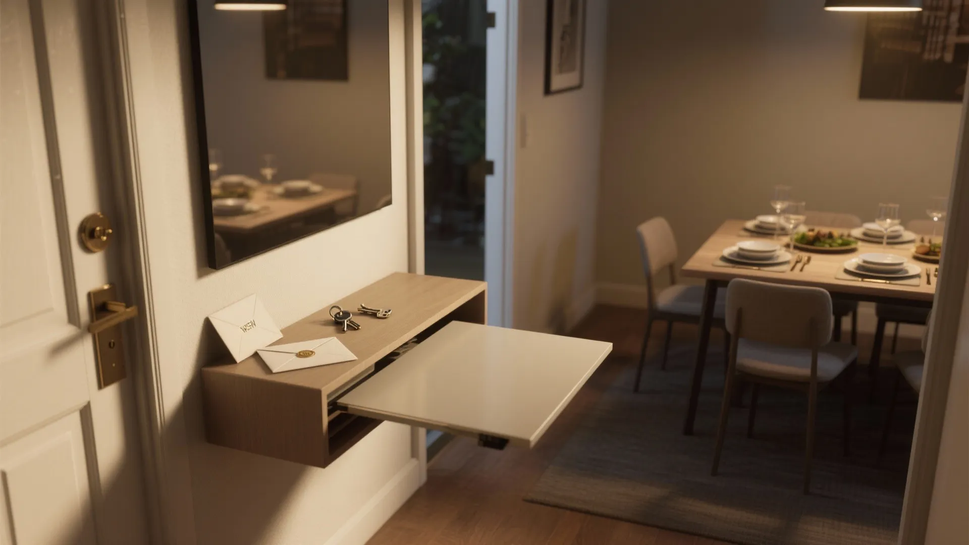 5. Narrow Console That Converts: Looks Like a Console, Dines Like a Table