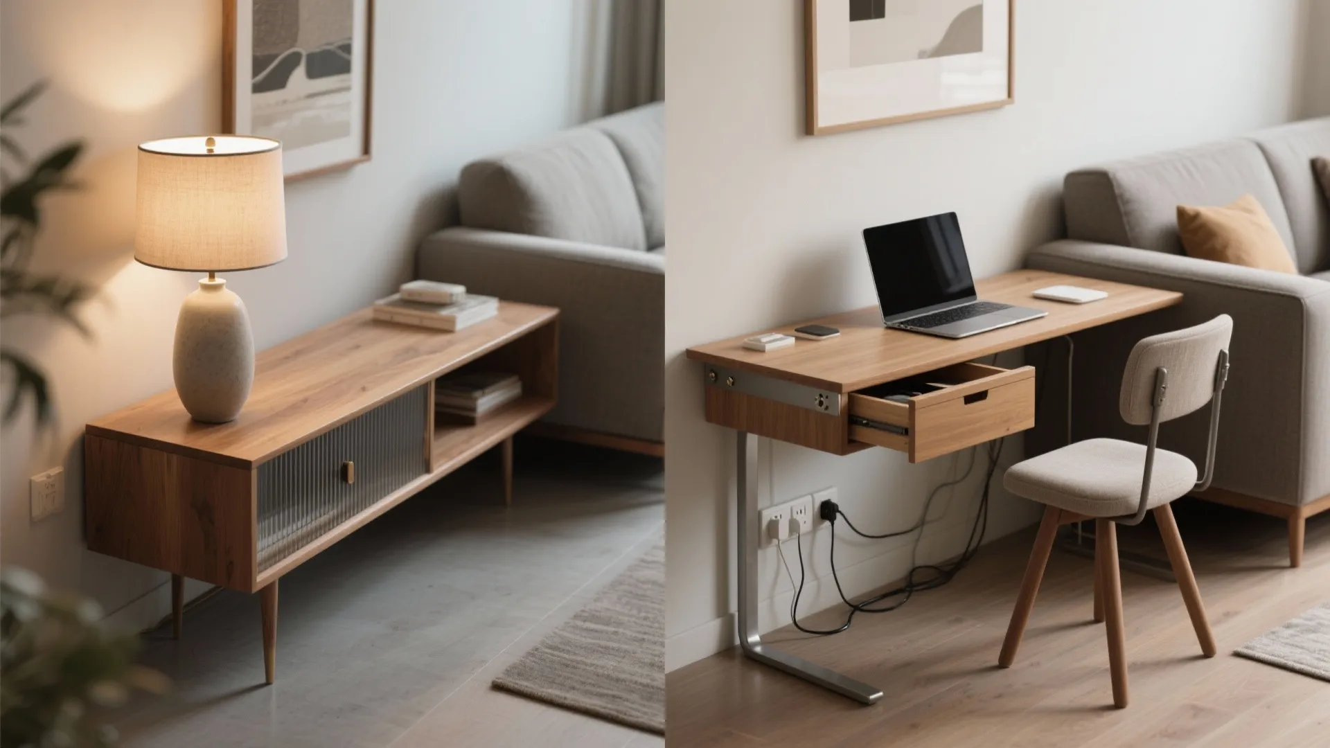 2. Console table that converts into a desk