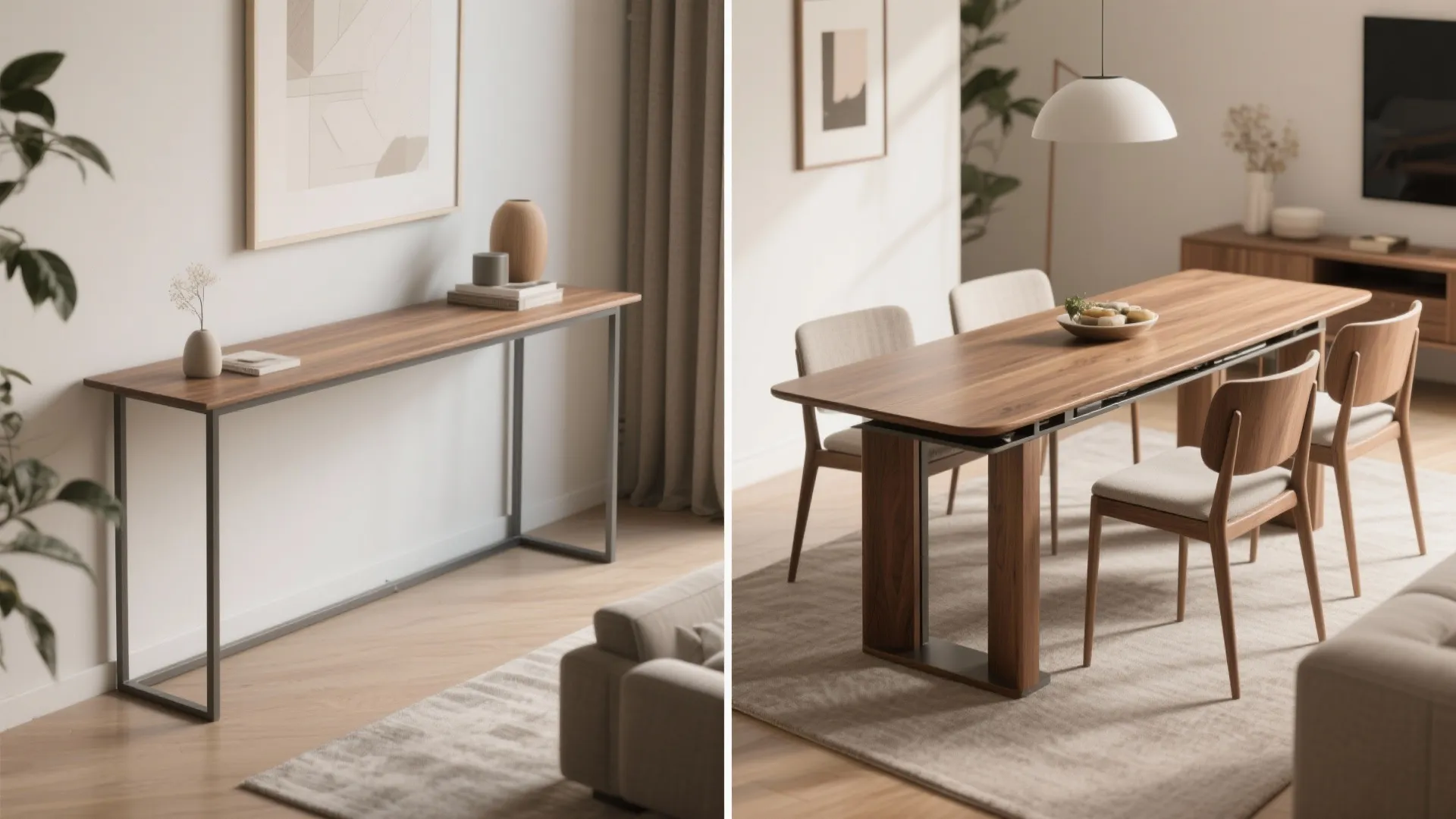 5. Console-to-dining convertible table