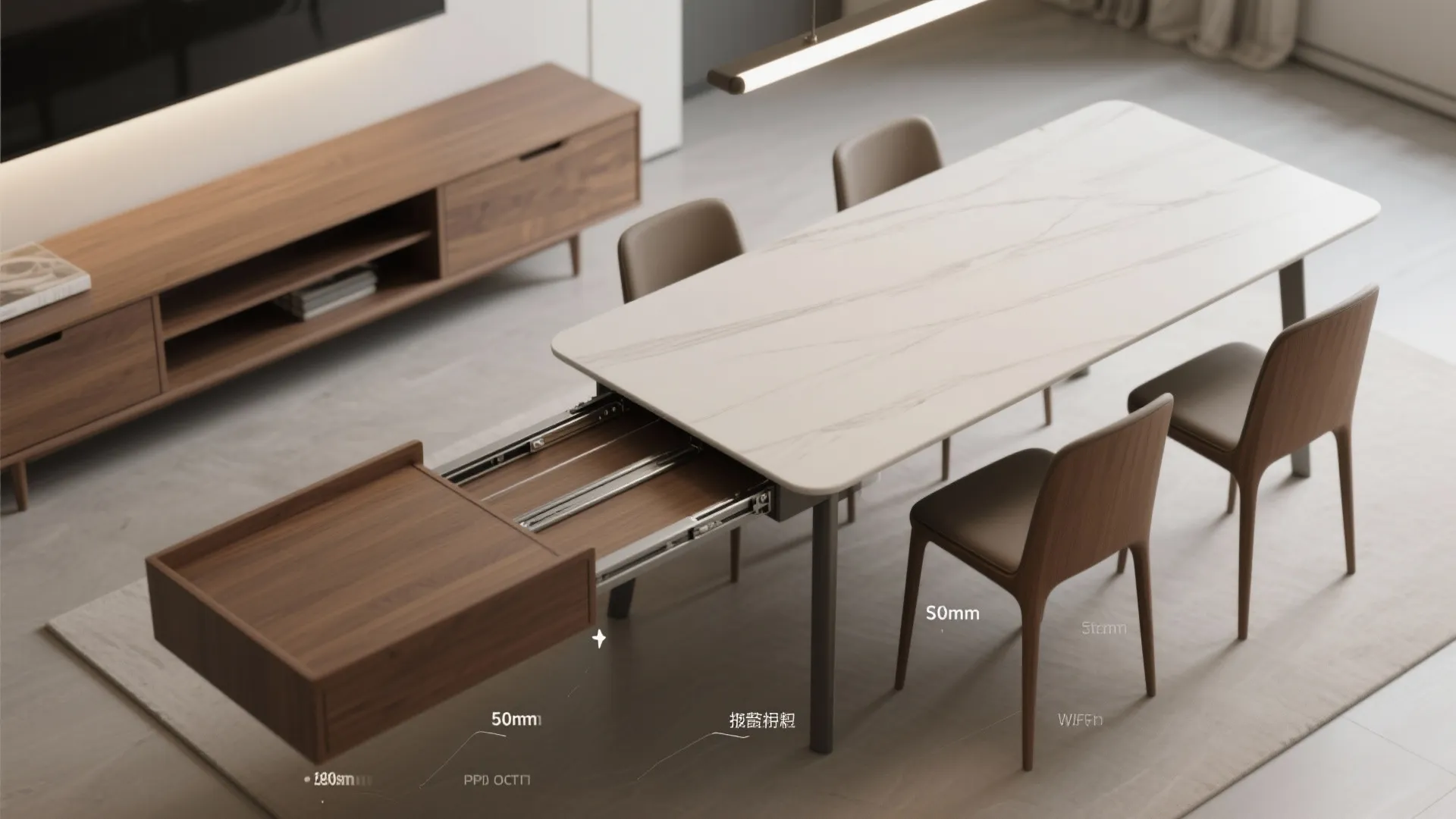 4. Console that converts into dining