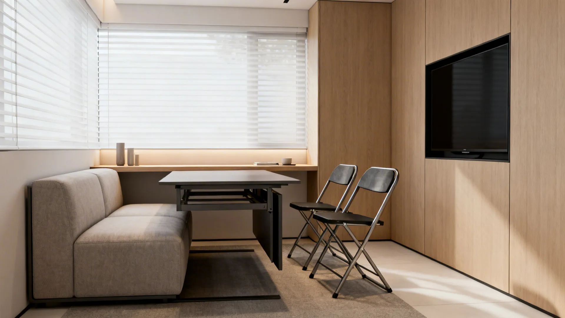 2. Slim console that converts to table