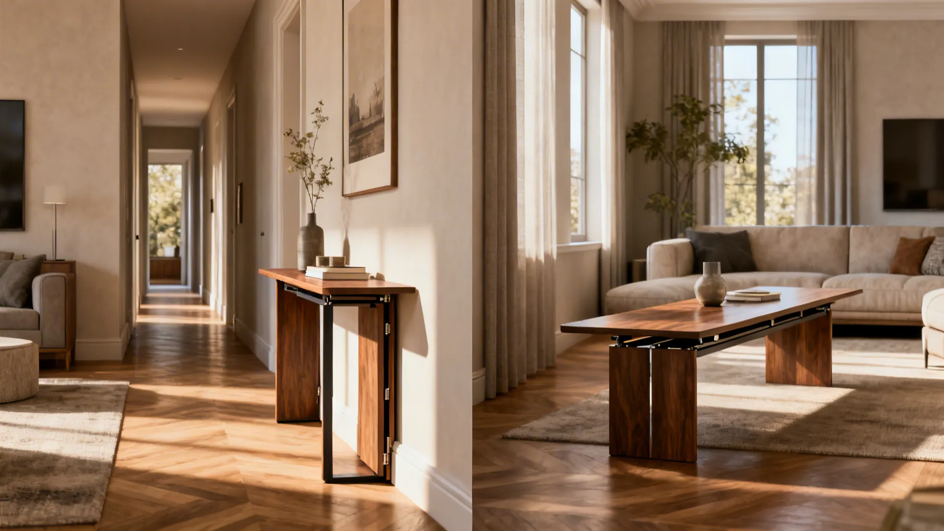 5. Slim Console-to-Coffee Table Convertible