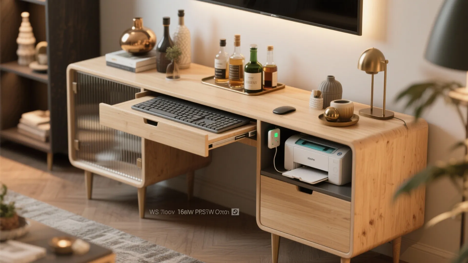 5. Multi-functional console that becomes a desk