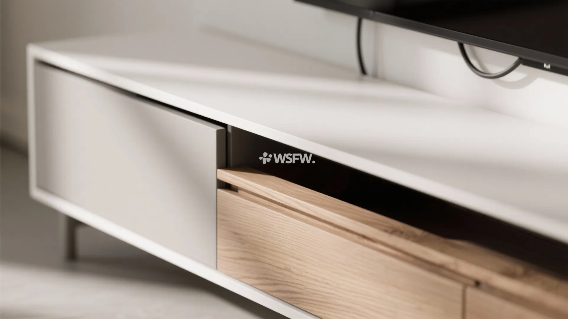 Minimalist Floating Console with Side Shelving