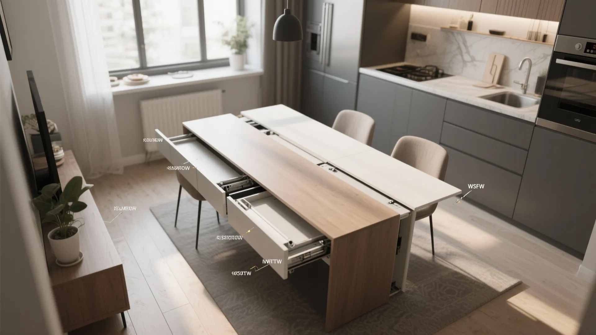 5. Console-to-dining convertible for micro-apartments