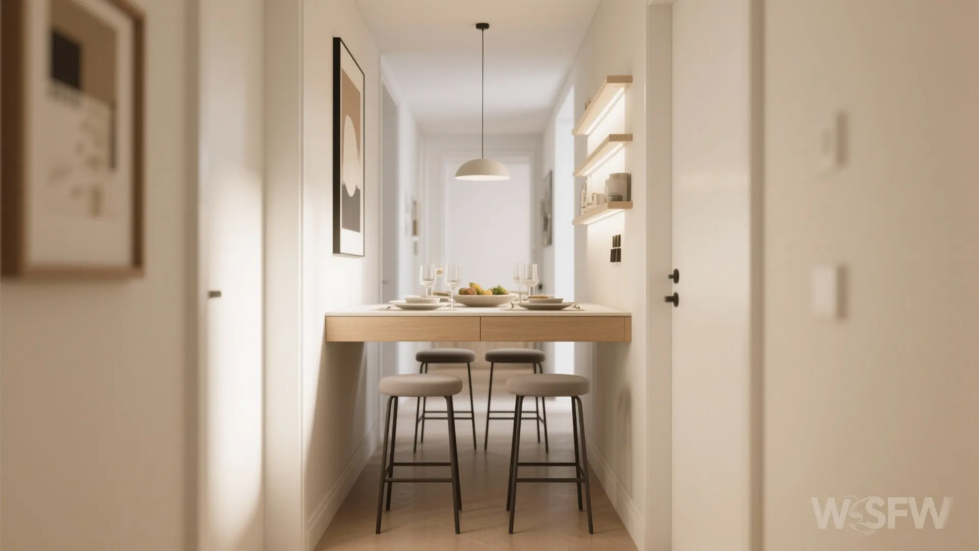 Wall-mounted Console as Dining