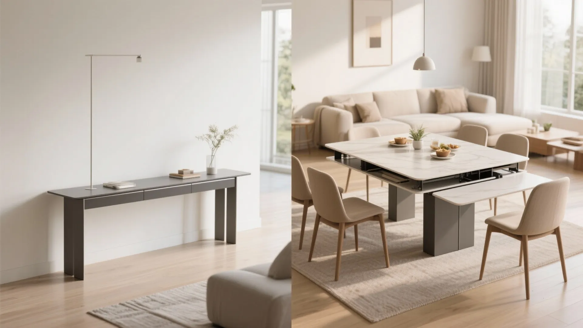2. Console-to-Dining Table Transformation